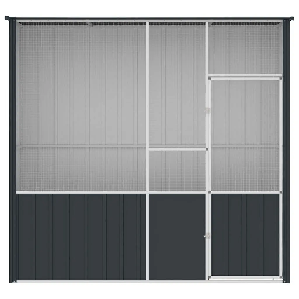 Large Anthracite Bird Cage in Galvanised Steel