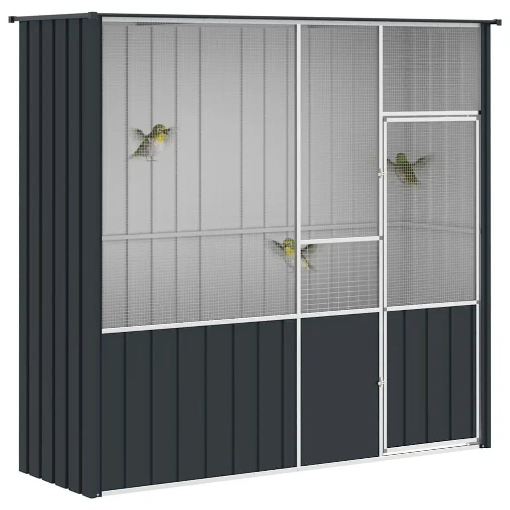 Large Anthracite Bird Cage in Galvanised Steel