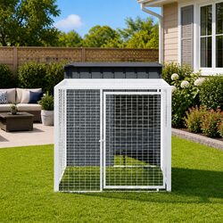 Chicken Cage with Run Anthracite Galvanised Steel 110x201x110cm Small Animal