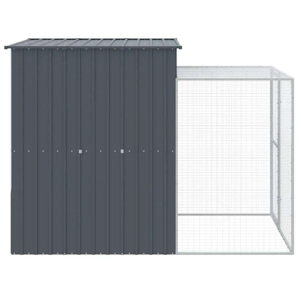 Chicken Cage with Run for Small Animals Anthracite Galvanised Steel 165 x 251 x 181 cm