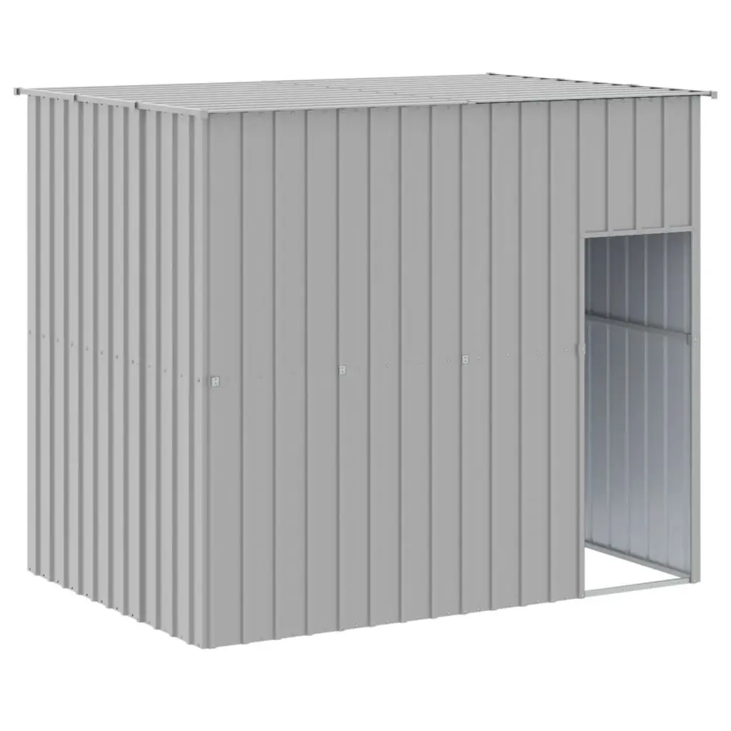 Dog House with Roof Grey Outdoor Kennel Shelter Pet Puppy Safe Play Enclosure