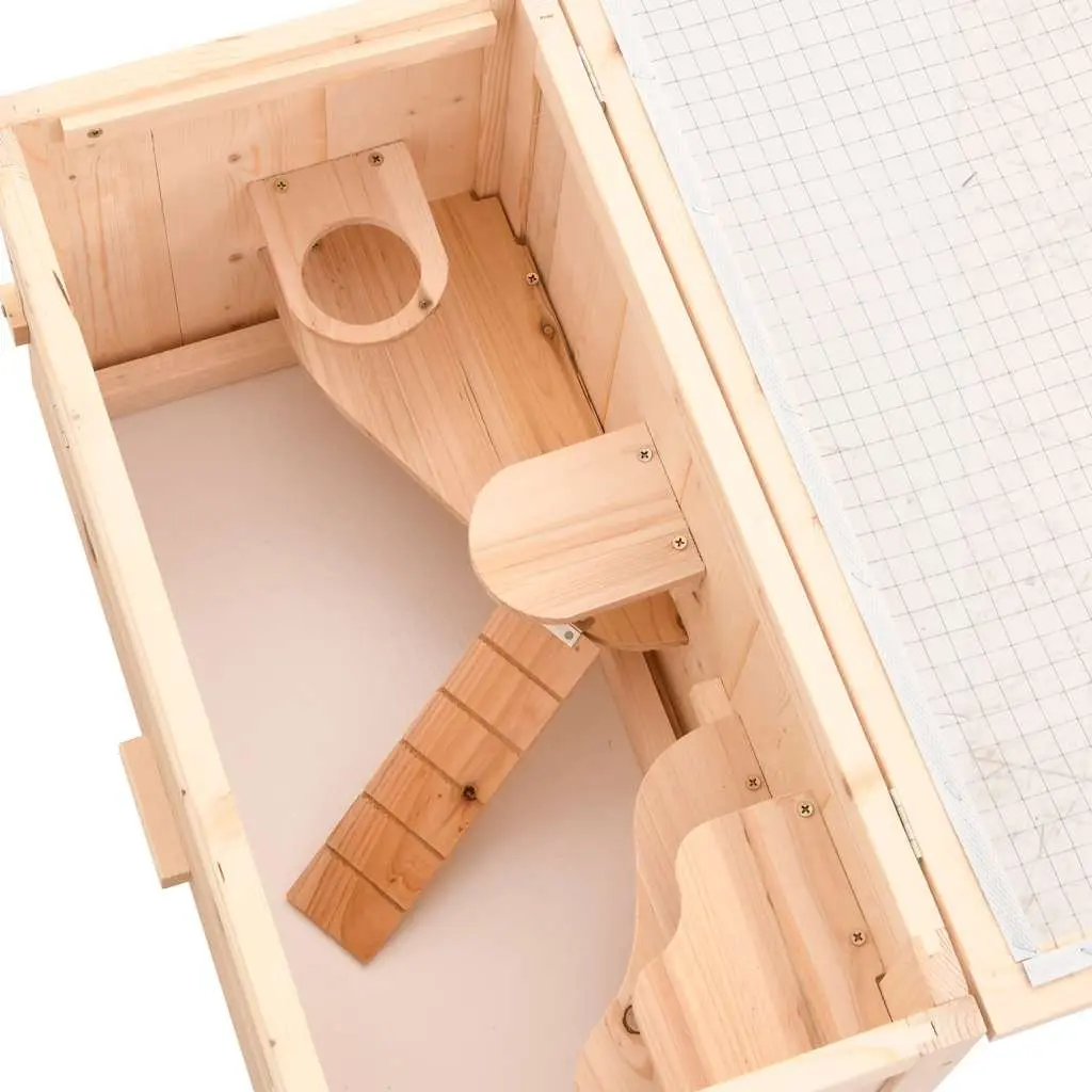 Hamster Cage for Small Animals 60x30x35 cm Solid Fir Wood