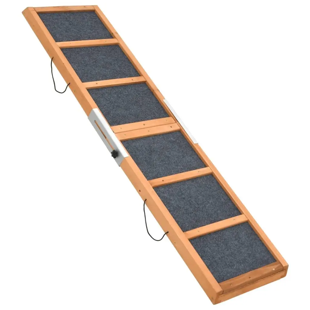 Dog Ramp Pet Steps 120cm Foldable Portable Access Bed Couch Car Grey Wood