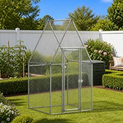 100x100x190 cm Walk-in Chicken Coop Enclosure in Steel