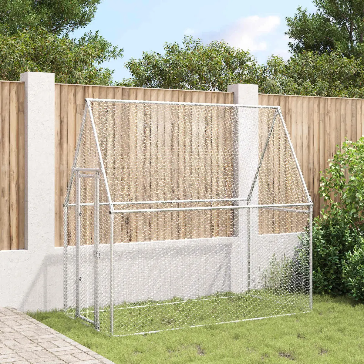 Silver Chicken Cage 200x100x190cm
