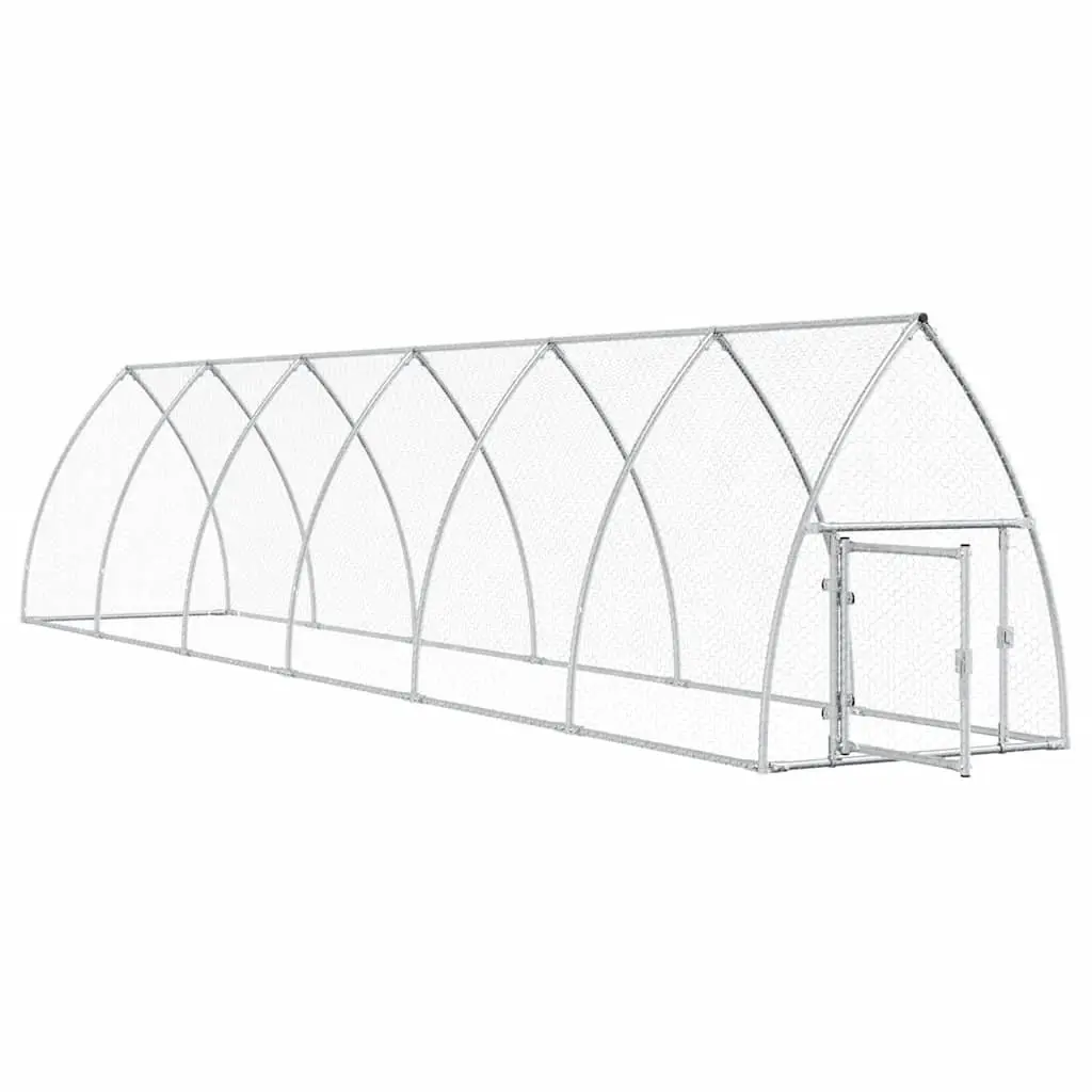 Chicken Cage Outdoor Enclosure Galvanised Steel 600x105x120cm Small Animals Hens