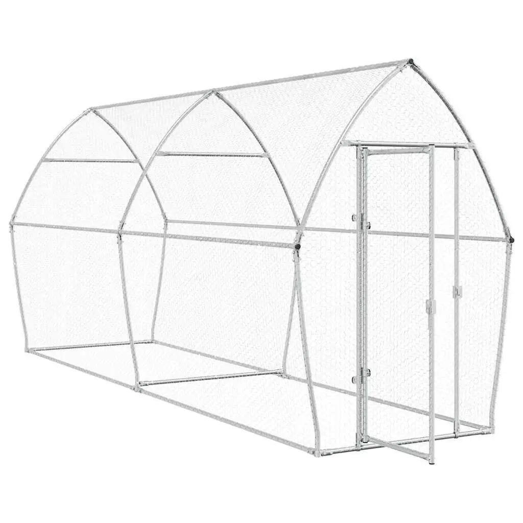 Chicken Cage Outdoor Enclosure 400x105x182 cm Galvanised Steel Hen Run
