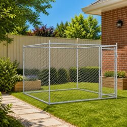 Dog Cage Specifications: 2x2x1.5 m, Galvanised Steel, Grey