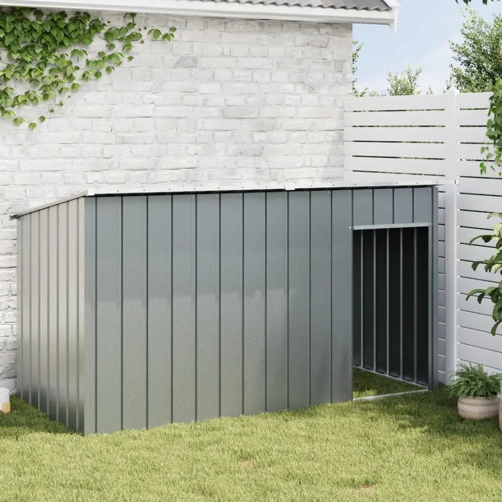 Dog House Outdoor Pet Kennel Shelter Anthracite Galvanised Steel 196 x 91 x 110 cm