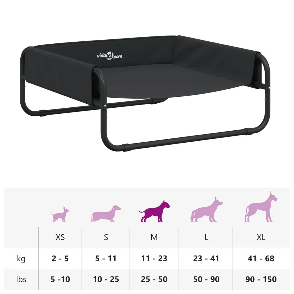 Elevated Dog Bed Indoor Outdoor Anthracite Oxford Fabric Steel Frame