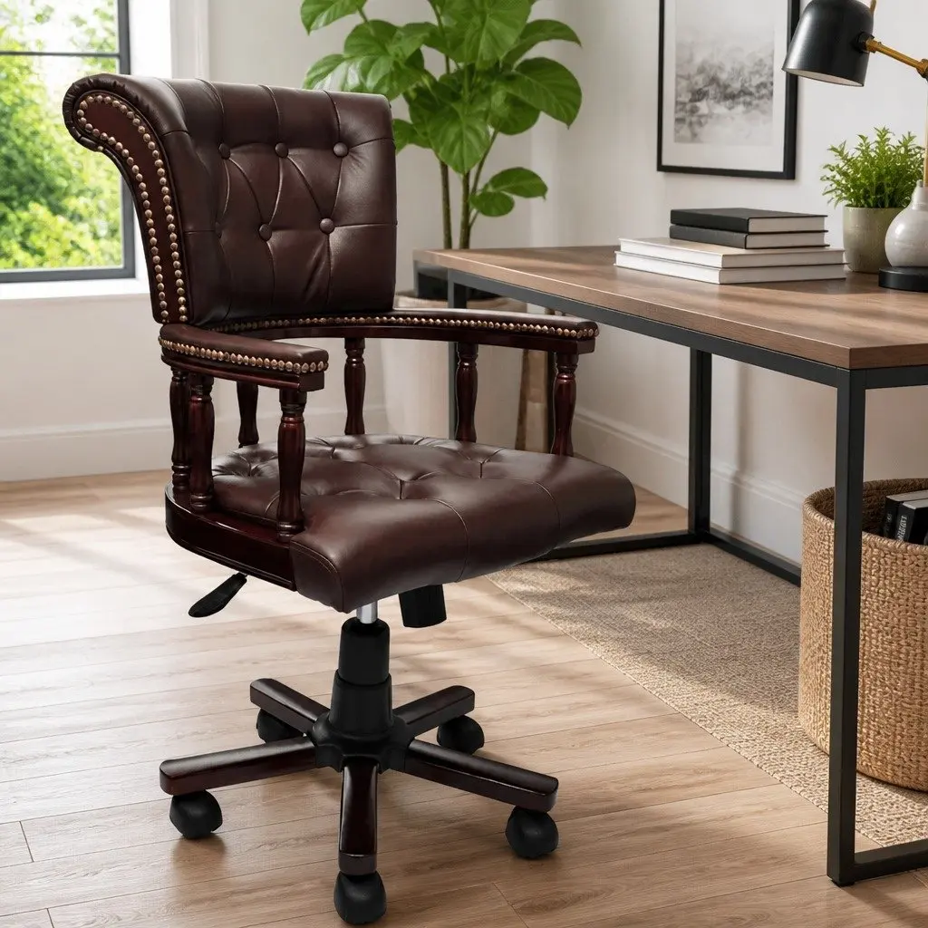 Brown Adjustable Swivel Chair