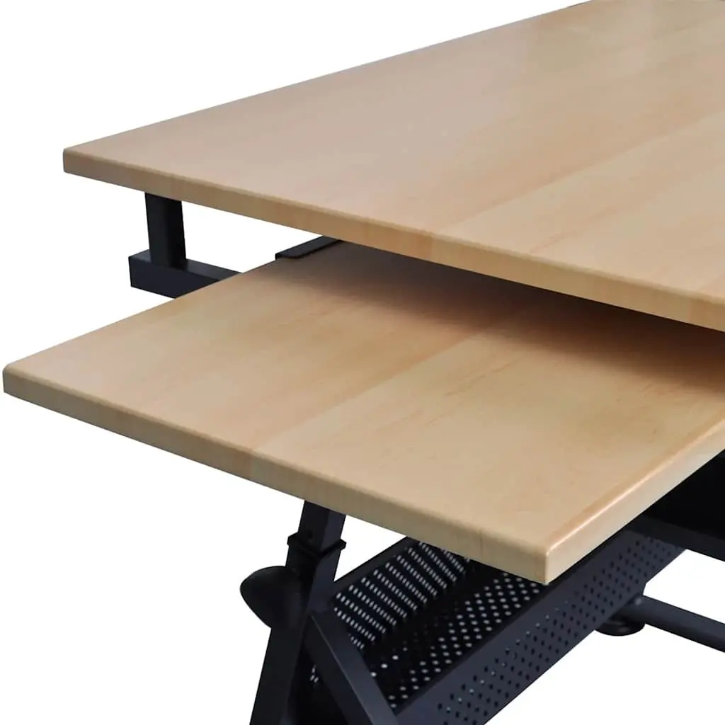 Adjustable Height Drawing and Crafting Table with Padded Stool