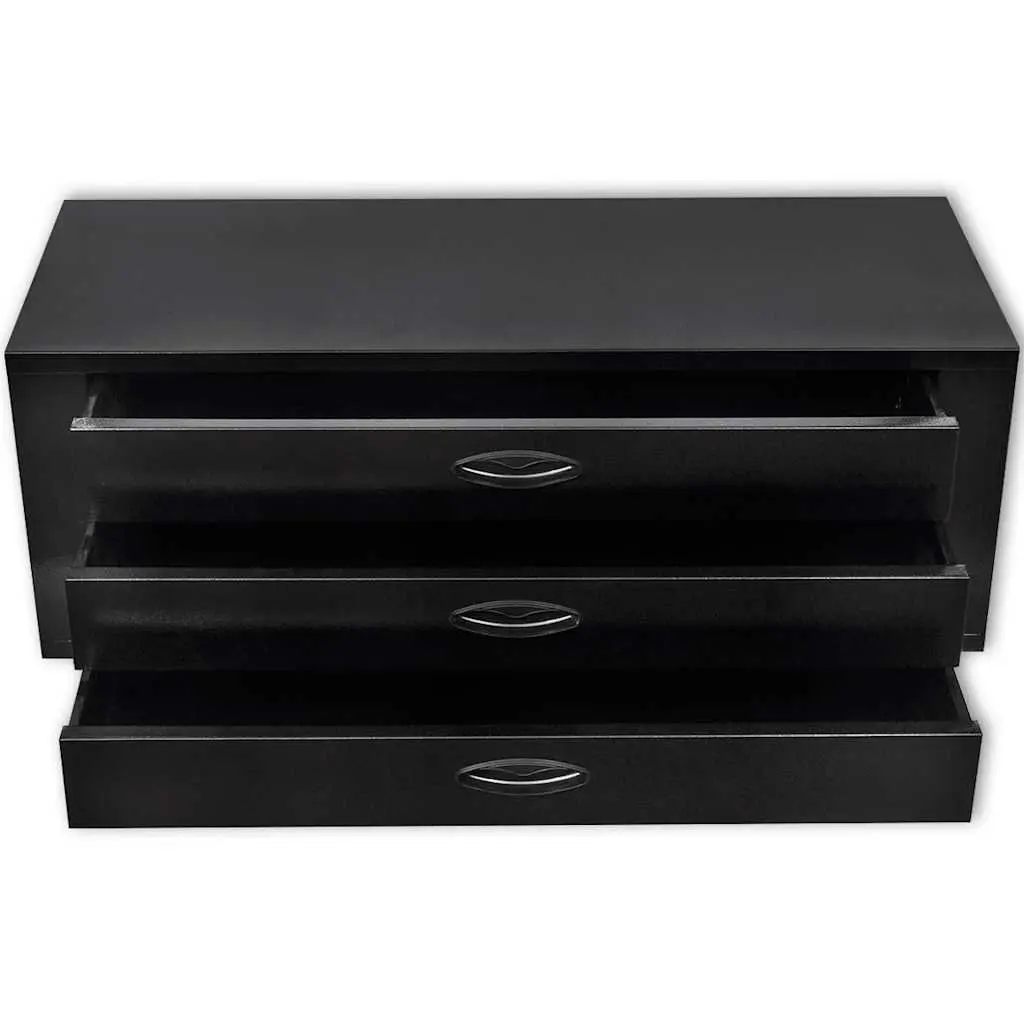 Metal Tool Chest 3 Drawer Storage Box Black Garage Workshop