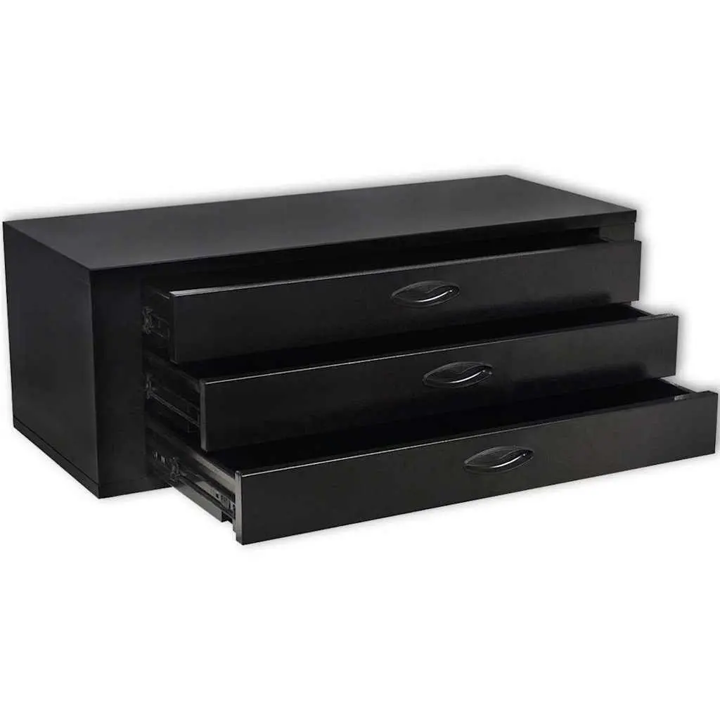 Metal Tool Chest 3 Drawer Storage Box Black Garage Workshop