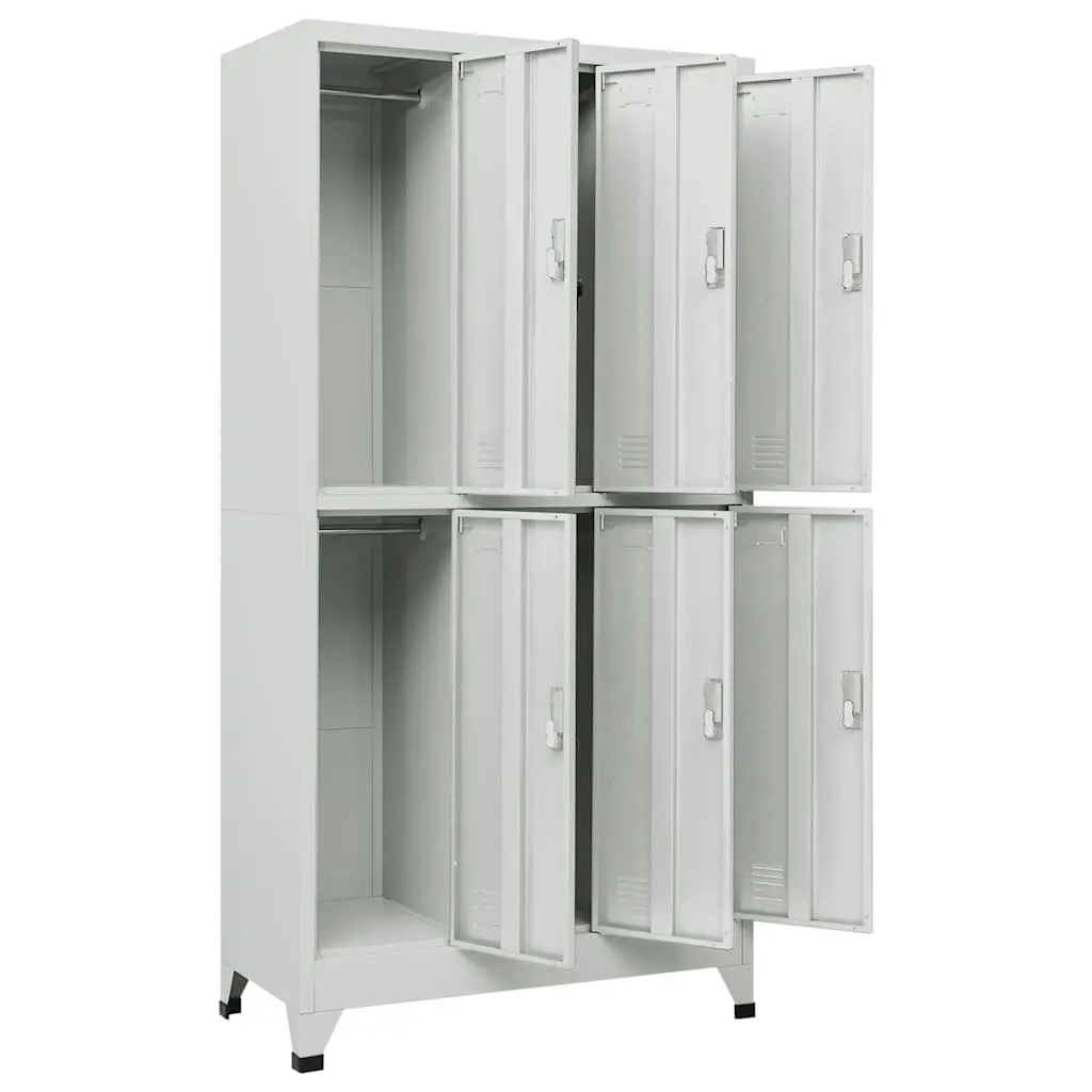 Locker Cabinet 6 Compartments Steel Storage Industrial Office Gym Changing Room