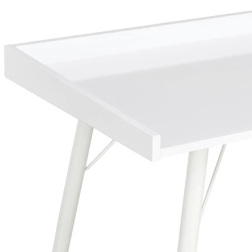 White Writing Desk 90x50x79 cm with Elevated Board