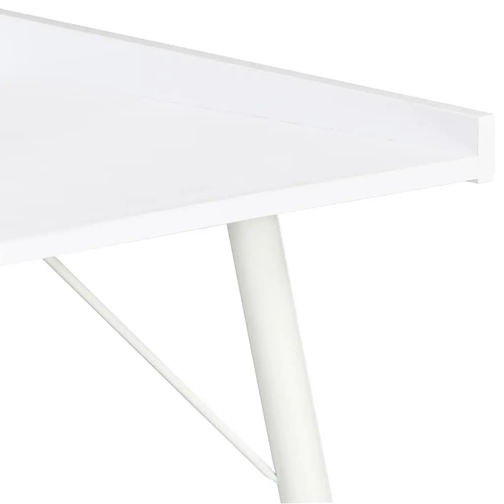 White Writing Desk 90x50x79 cm with Elevated Board