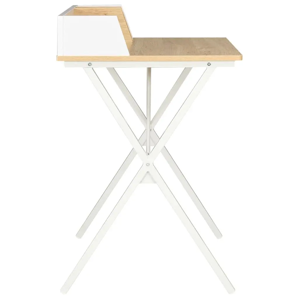 Modern Office Desk White Natural Wood Study Workstation Computer Table