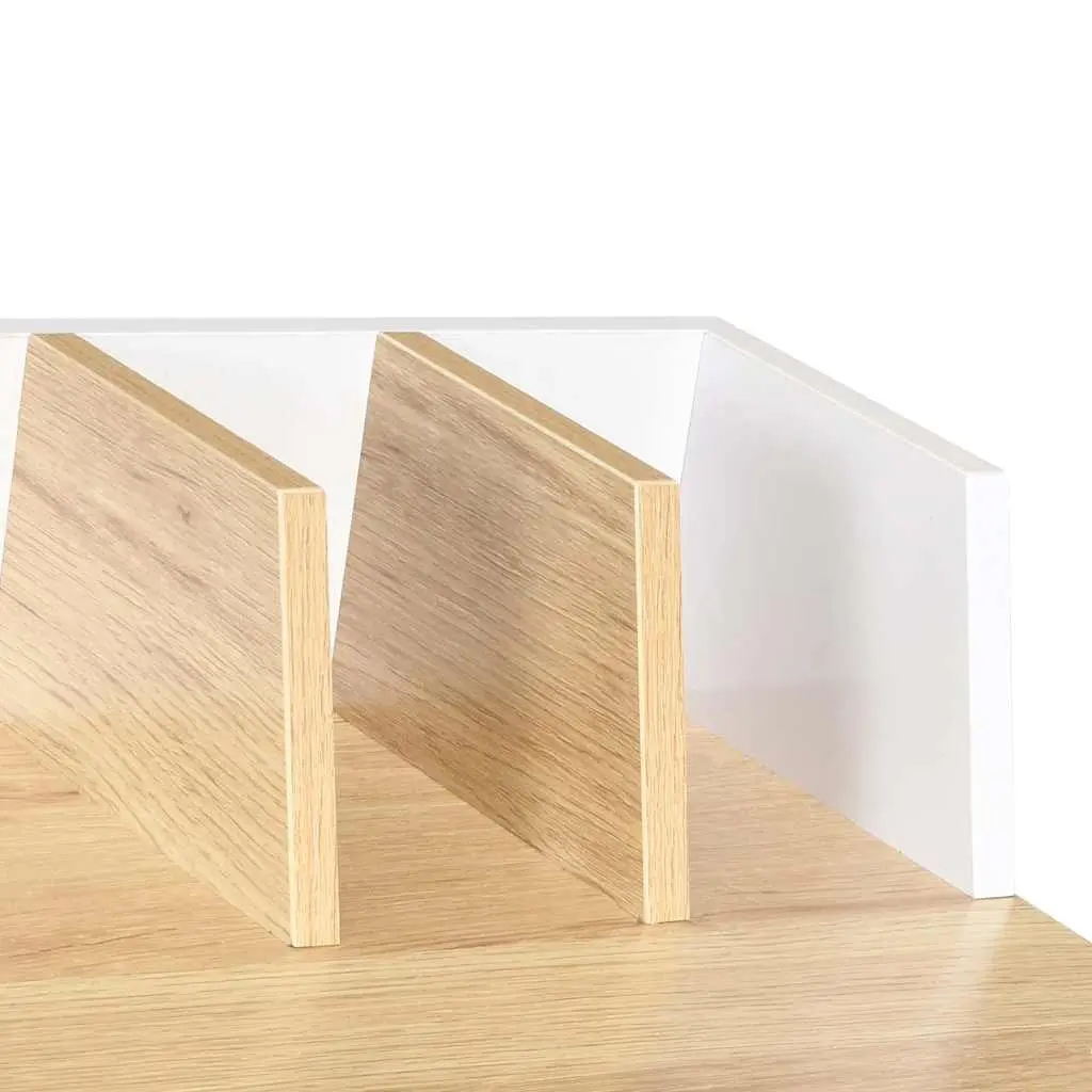 Modern Office Desk White Natural Wood Study Workstation Computer Table