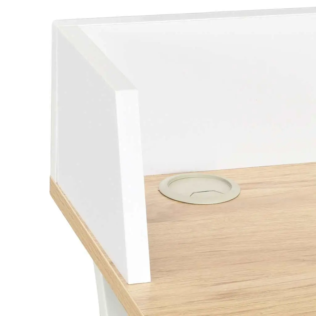 Modern Office Desk White Natural Wood Study Workstation Computer Table