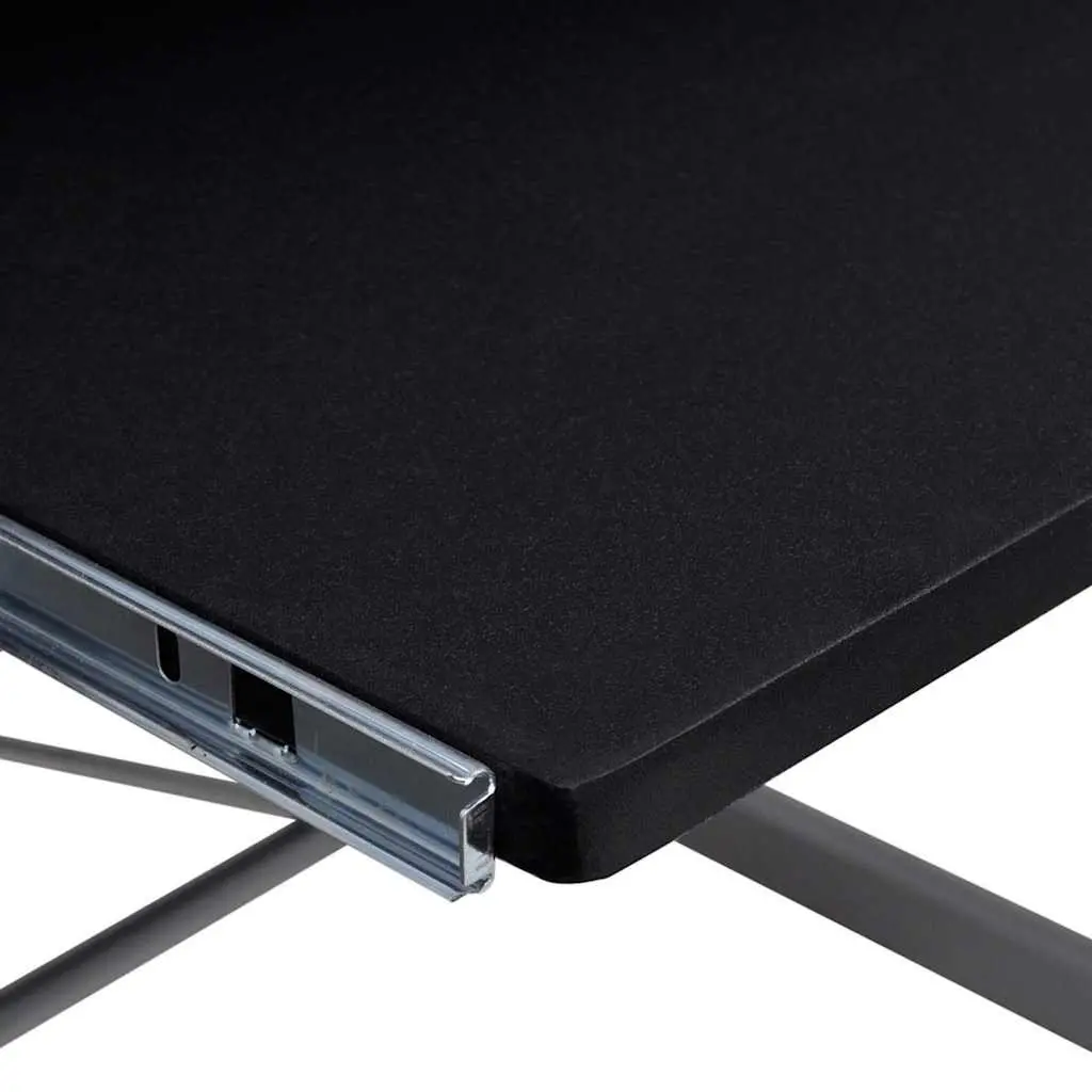 Corner Computer Desk L-Shaped Office Study Table with Keyboard Tray Shelf Black