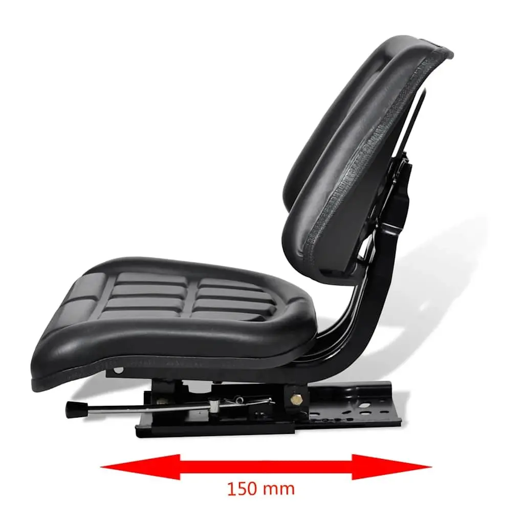 Tractor Seat with Backrest Outdoor Garden Equipment Black Padded Foam