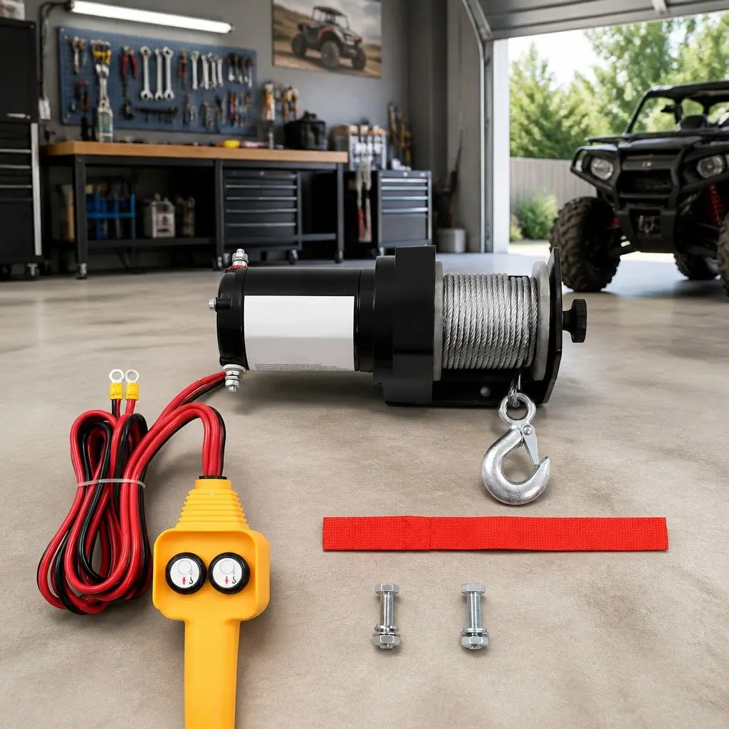 12V Electric Winch with 907kg Capacity