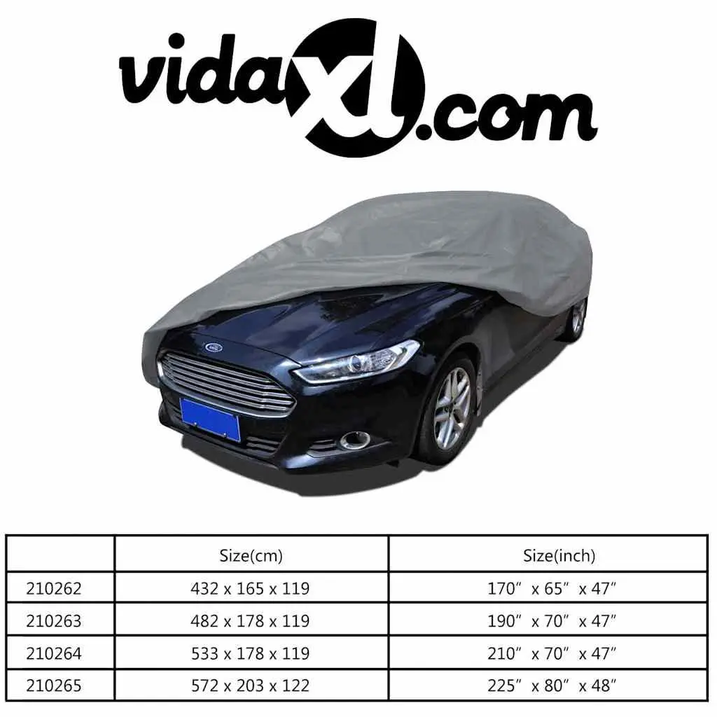 Grey Nonwoven Fabric Car Cover M Size