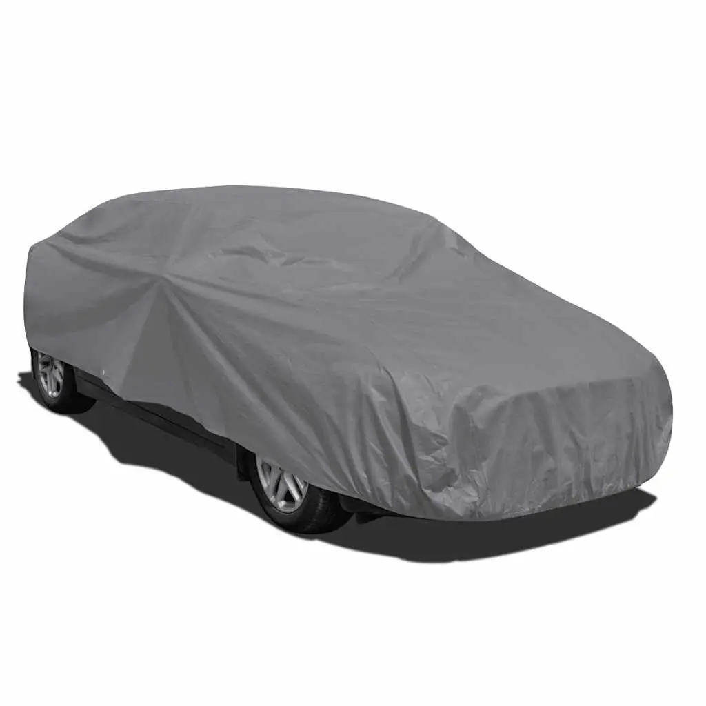 Car Storage Cover Grey Nonwoven Fabric Sedan Protective Dust Shield XL Size