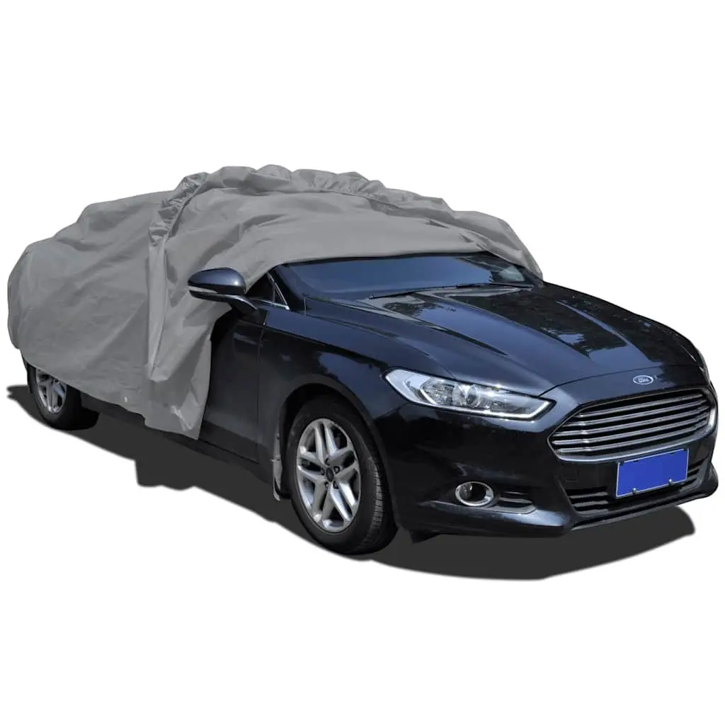 Car Storage Cover Grey Nonwoven Fabric Sedan Protective Dust Shield XL Size
