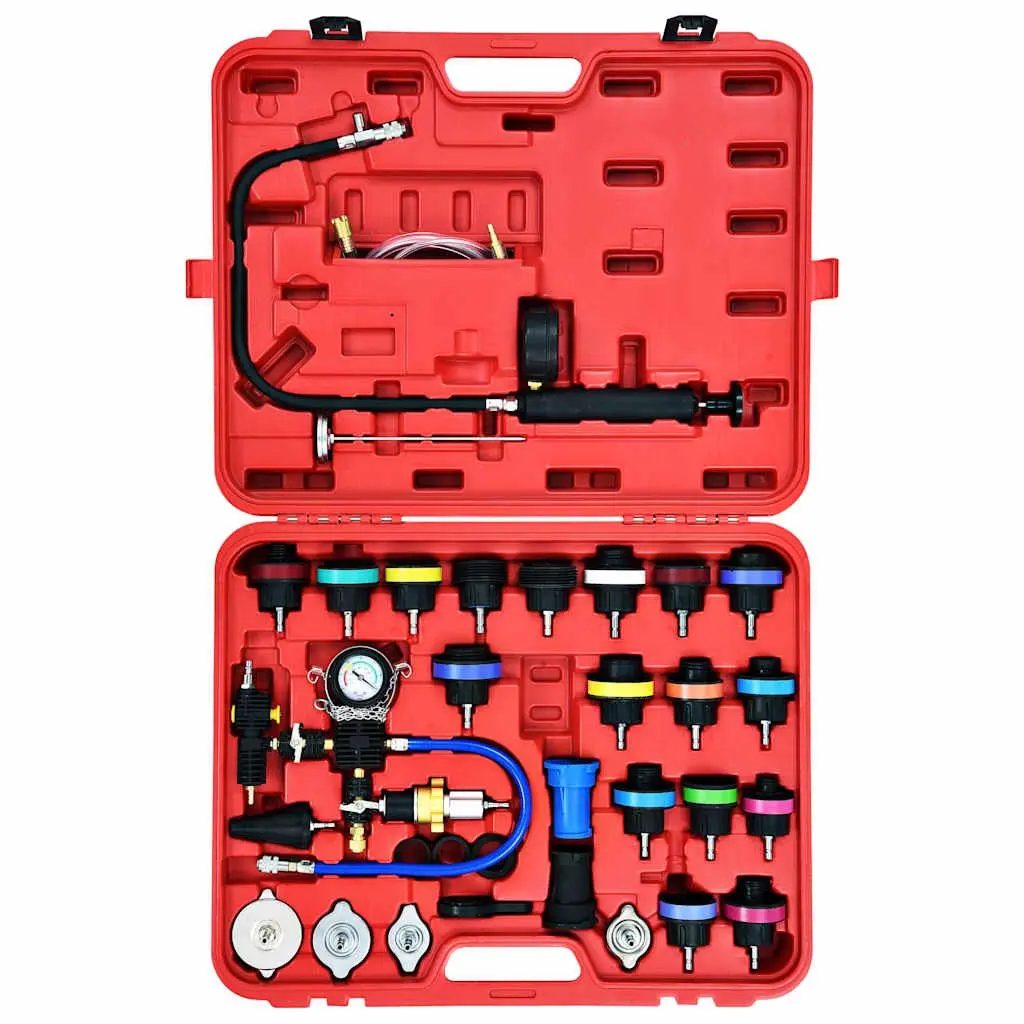 Cooling System Pressure Tester Kit 28 Piece Radiator Cap Adapter Hand Tool Set