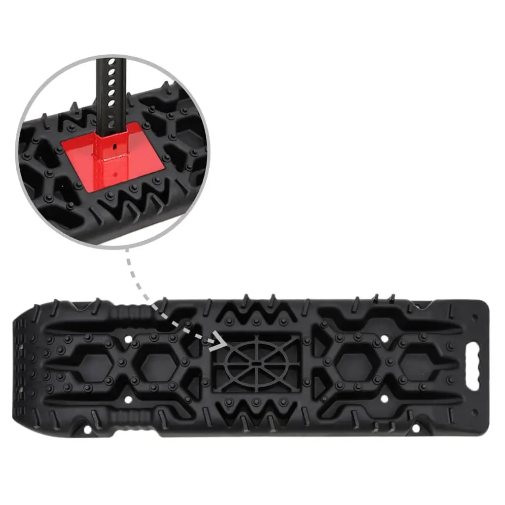 Traction Boards 2 Piece Off-Road Vehicle Recovery Tracks Black 107 x 31 x 7 cm