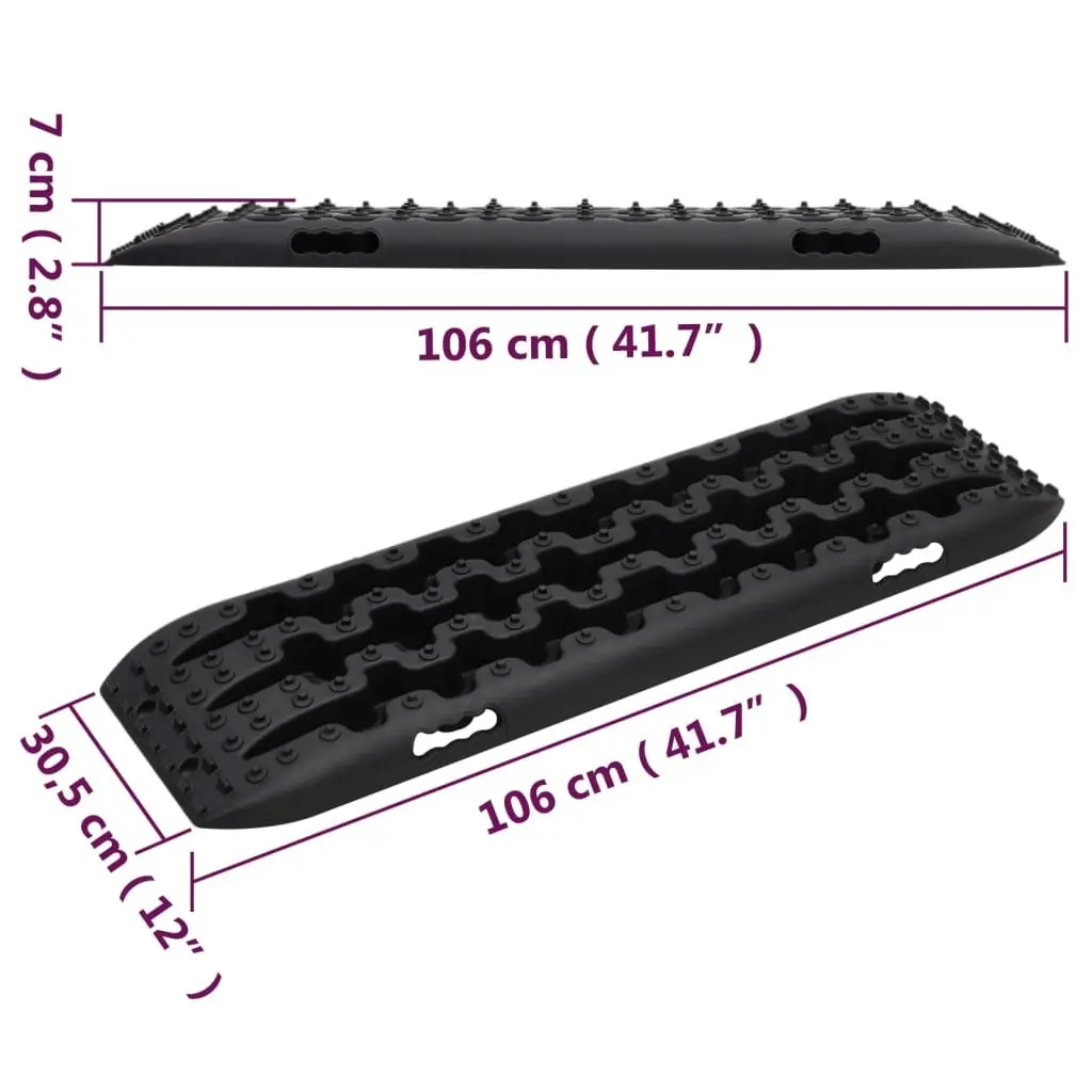Traction Boards Off-Road Recovery Track 106 x 30.5 cm Black Nylon 2 Piece