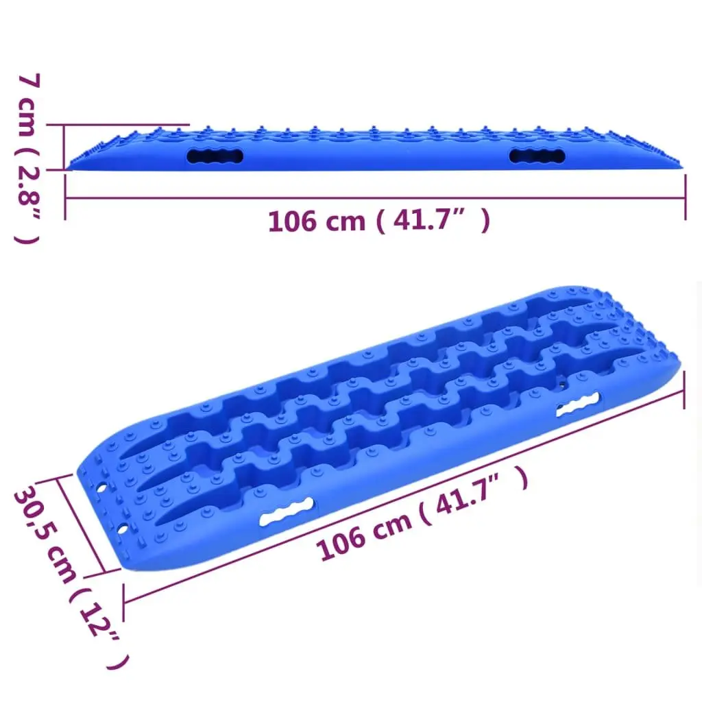 Traction Boards 2 pcs Blue 106x30.5x7 cm Vehicle Recovery Off-Road Emergency Kit
