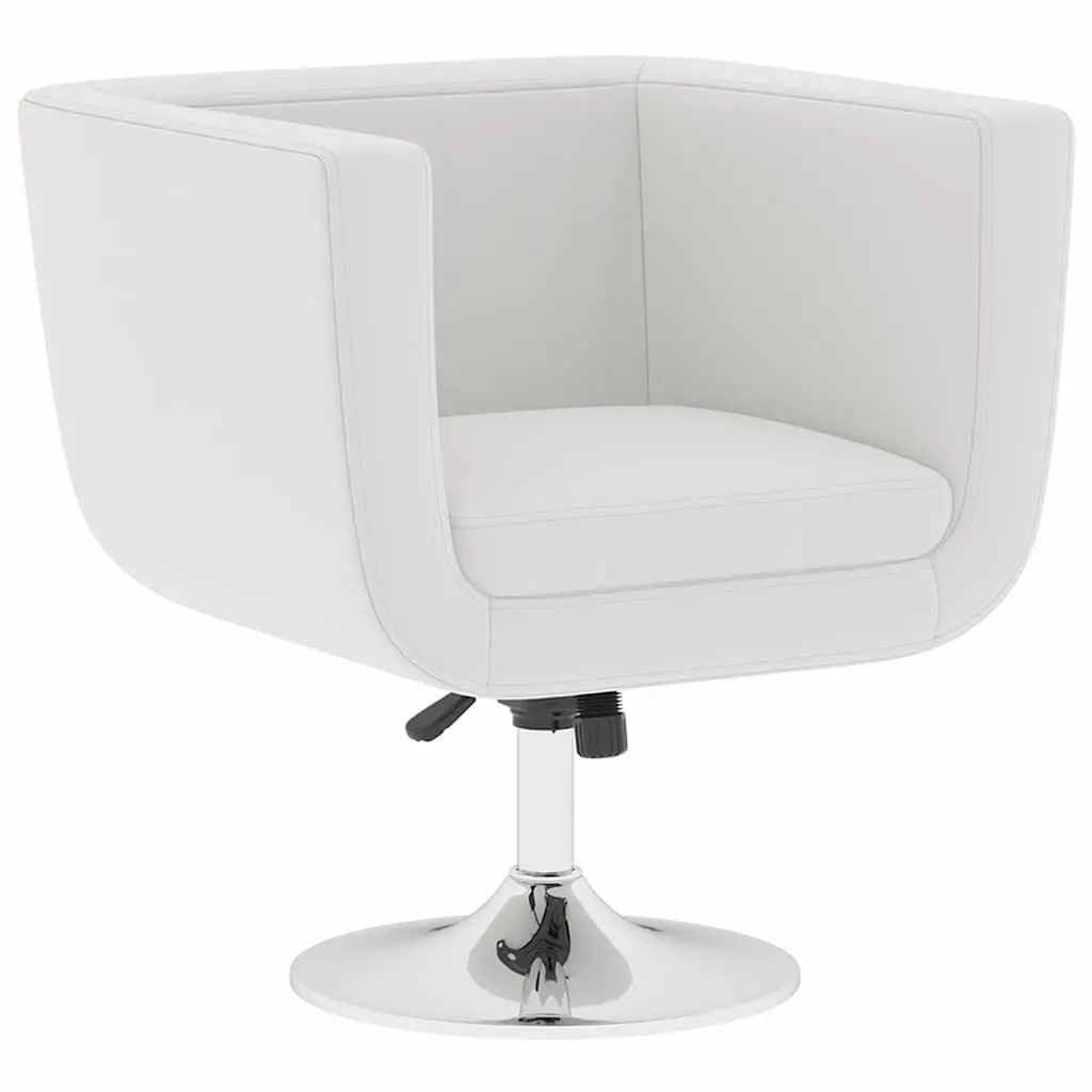 White Swivel Armchair with Padded Seat