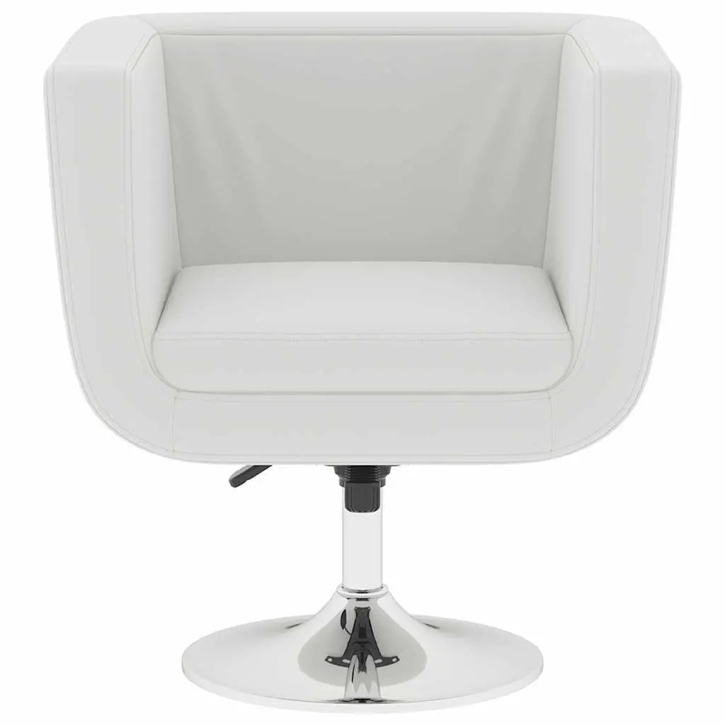 White Swivel Armchair with Padded Seat