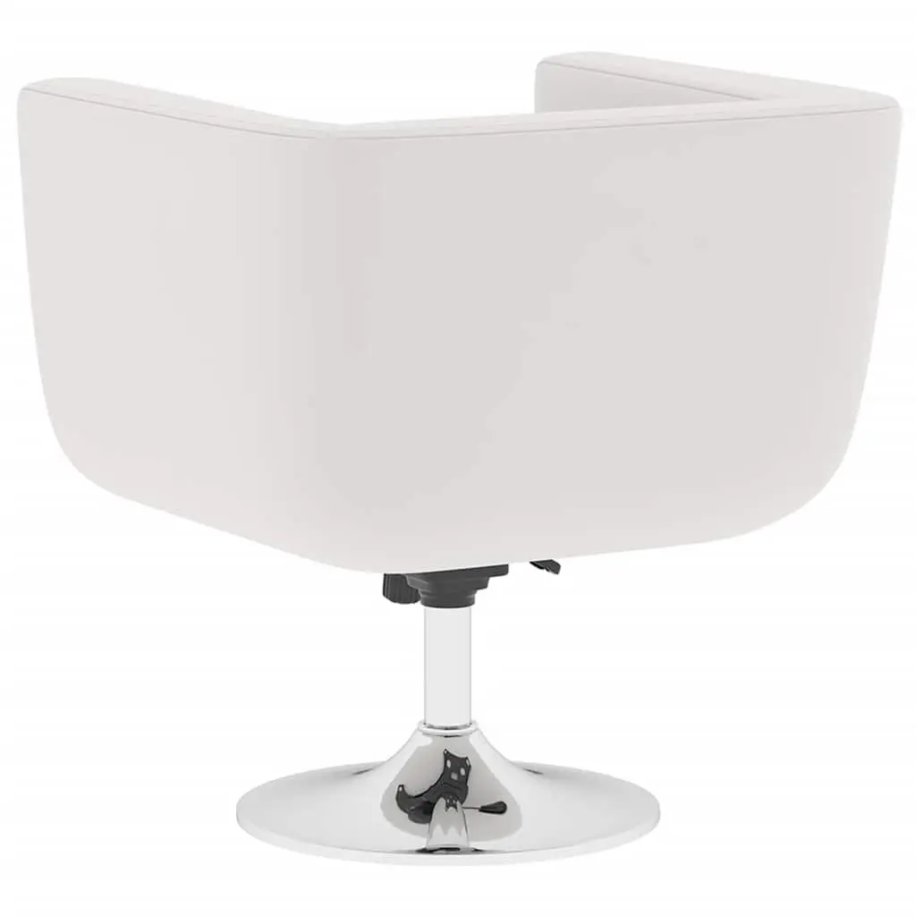 White Swivel Armchair with Padded Seat