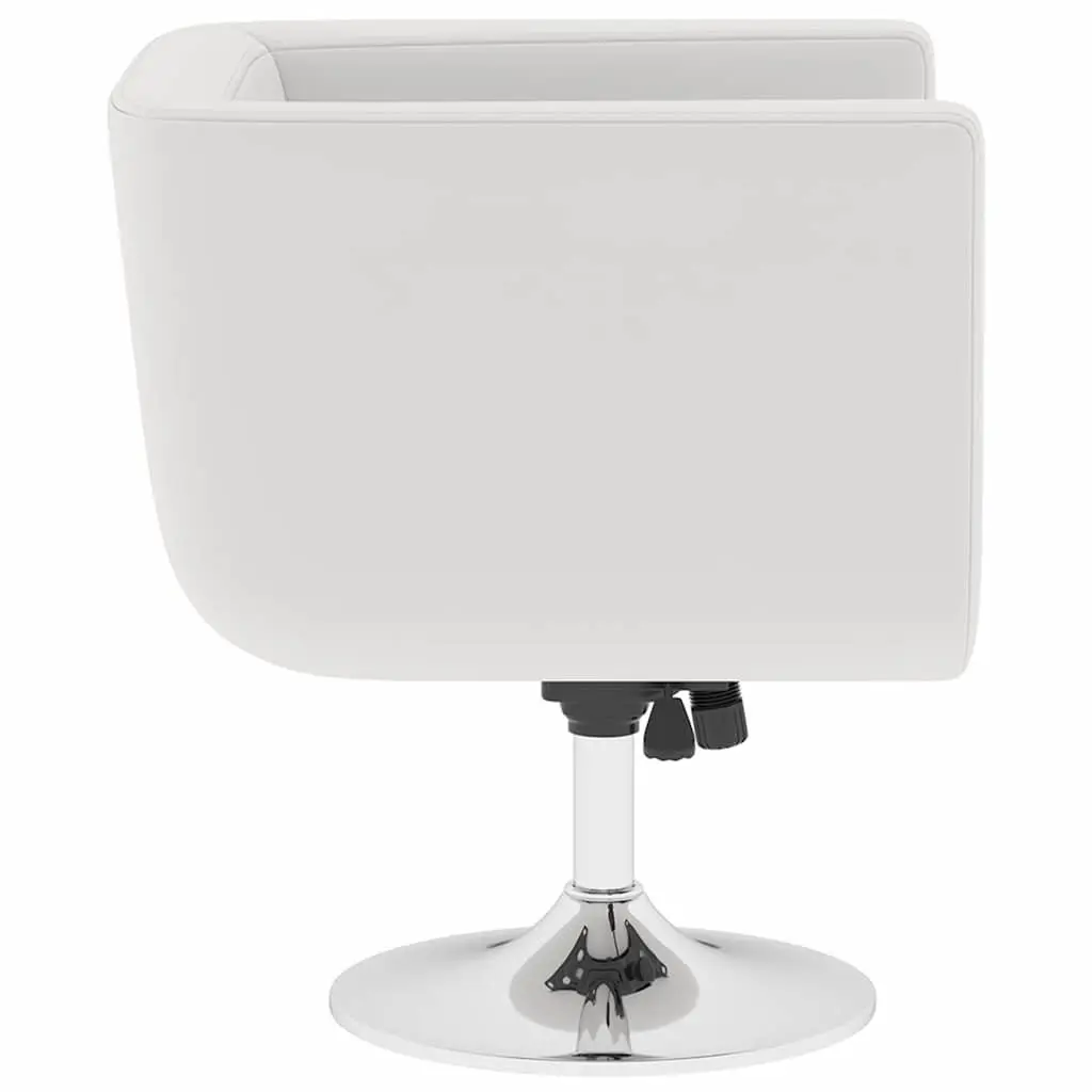 White Swivel Armchair with Padded Seat