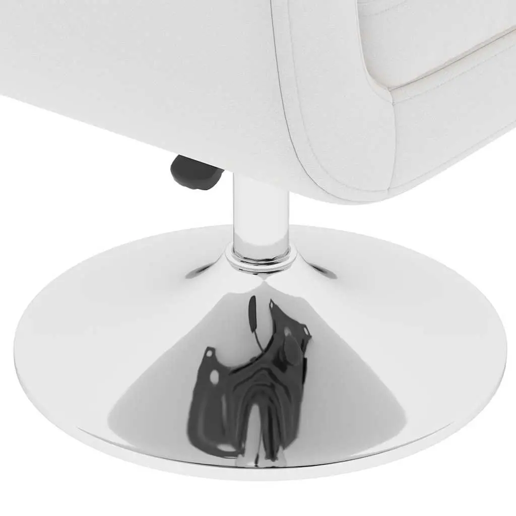 White Swivel Armchair with Padded Seat