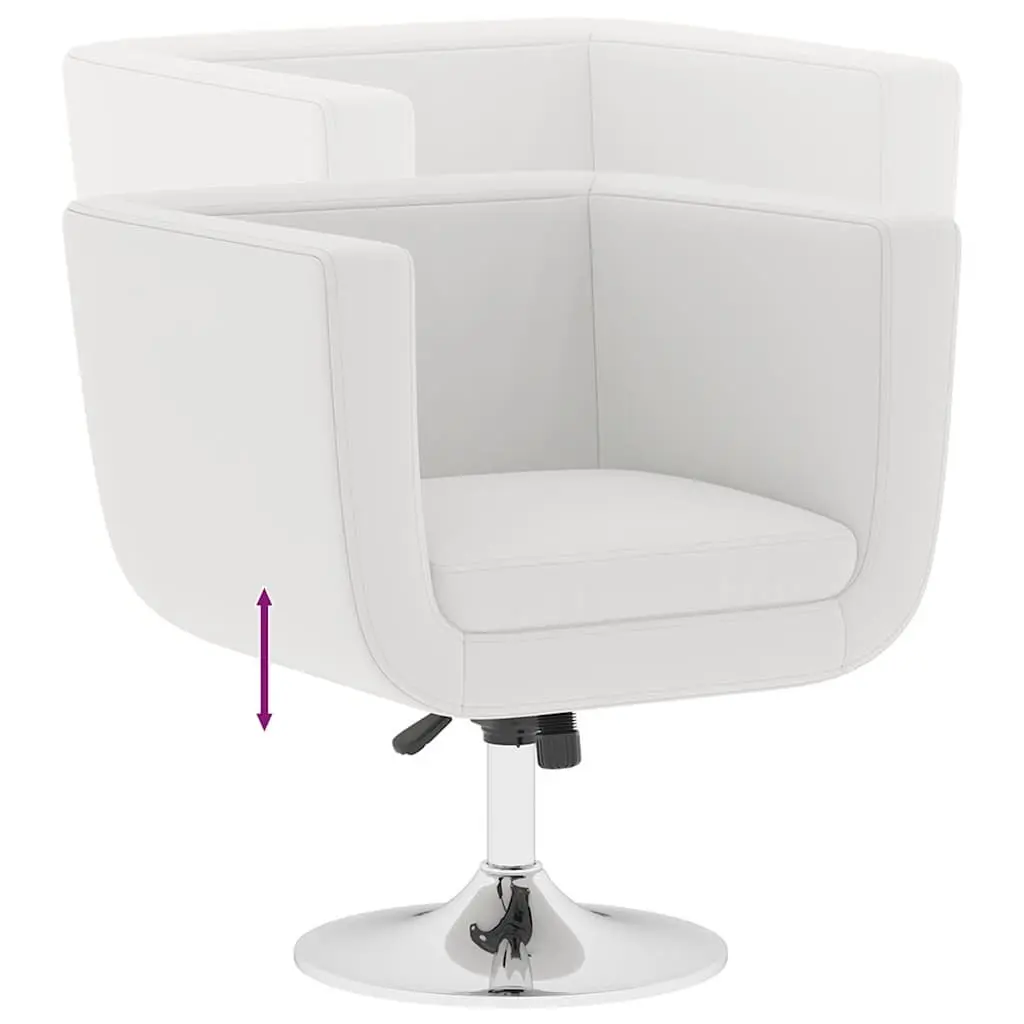 White Swivel Armchair with Padded Seat