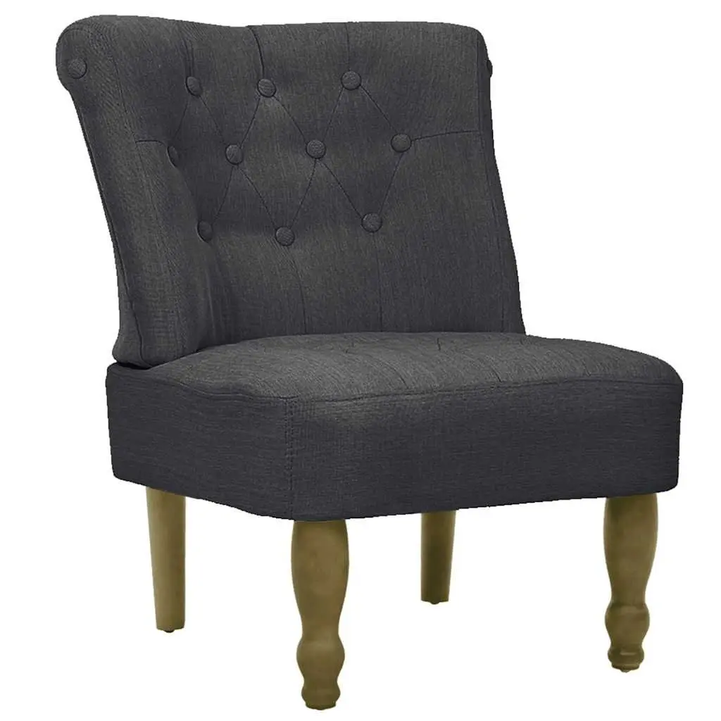 French Style Arm Chair Living Room Grey Fabric