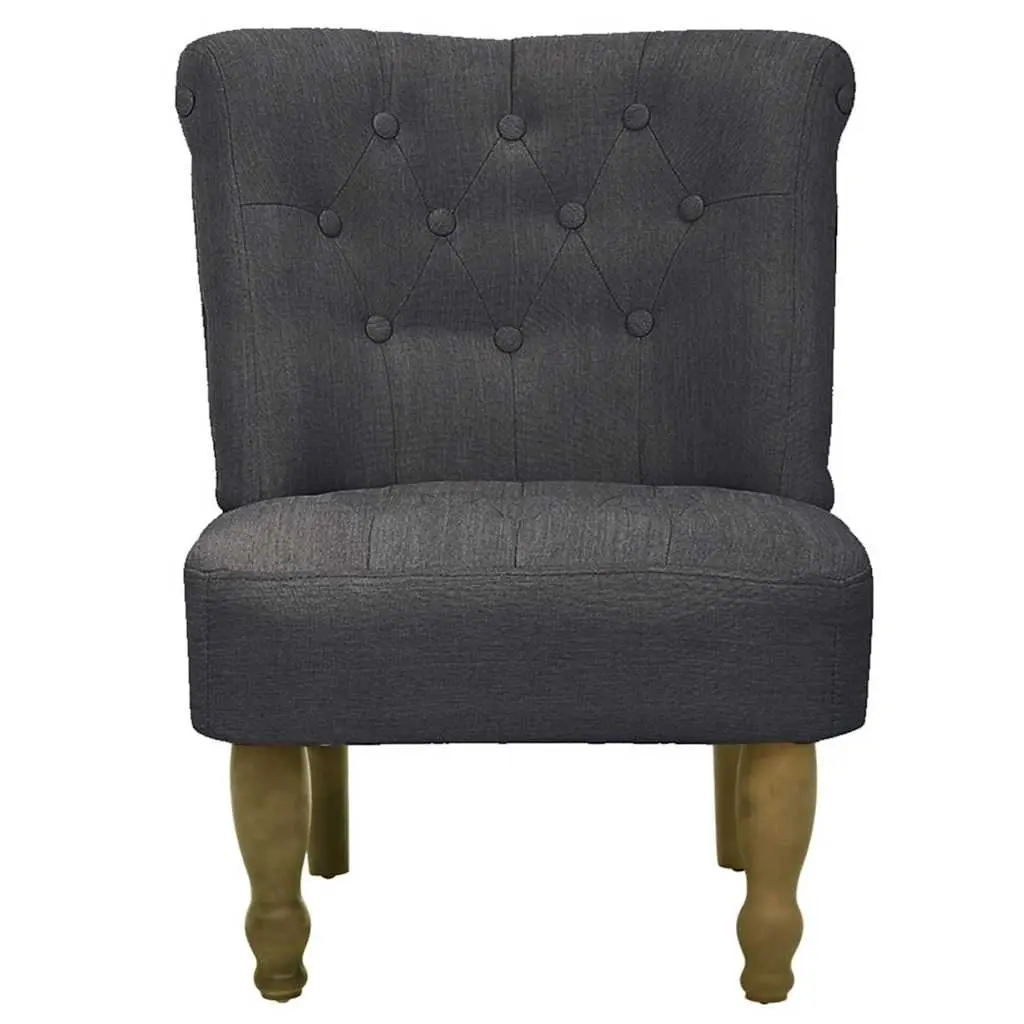 French Style Arm Chair Living Room Grey Fabric