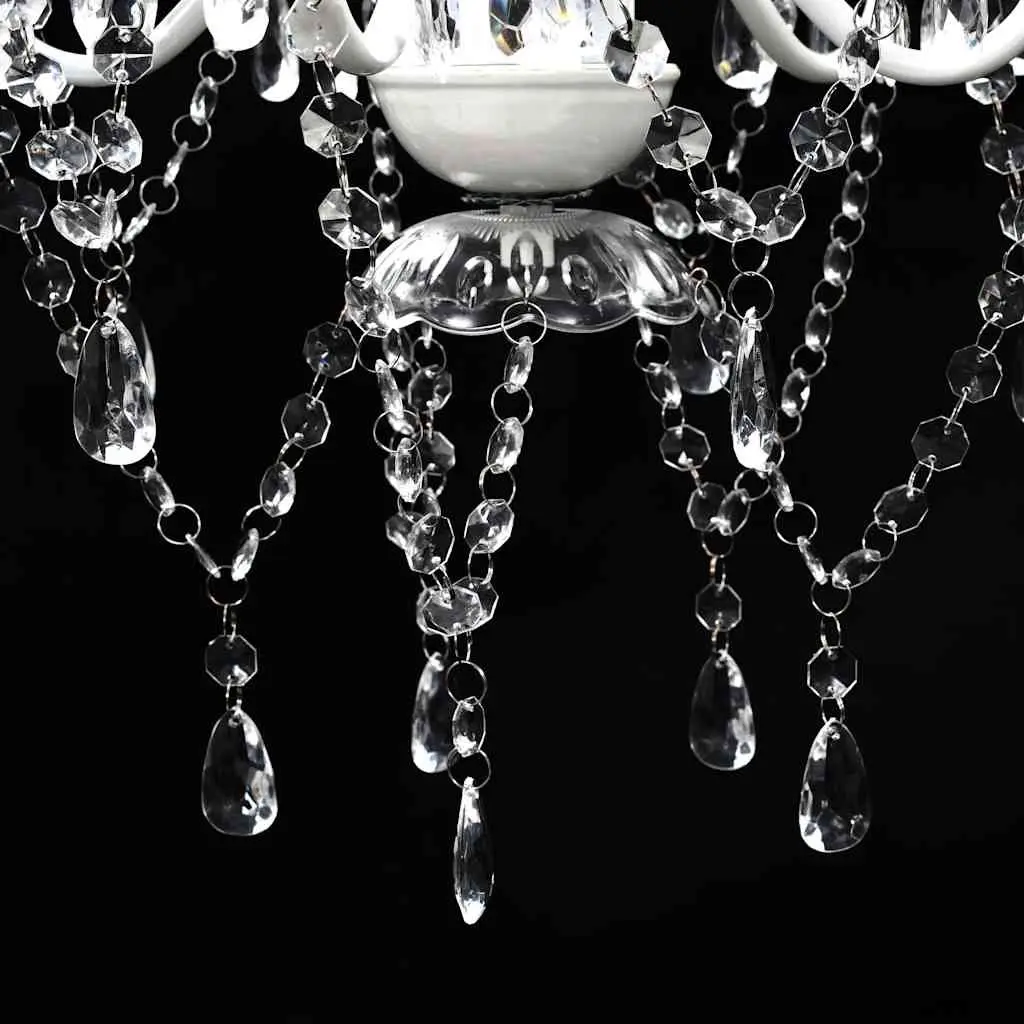 Ceiling Chandelier Living Room Bedroom Dining 5 Bulbs Transparent Crystal Glass
