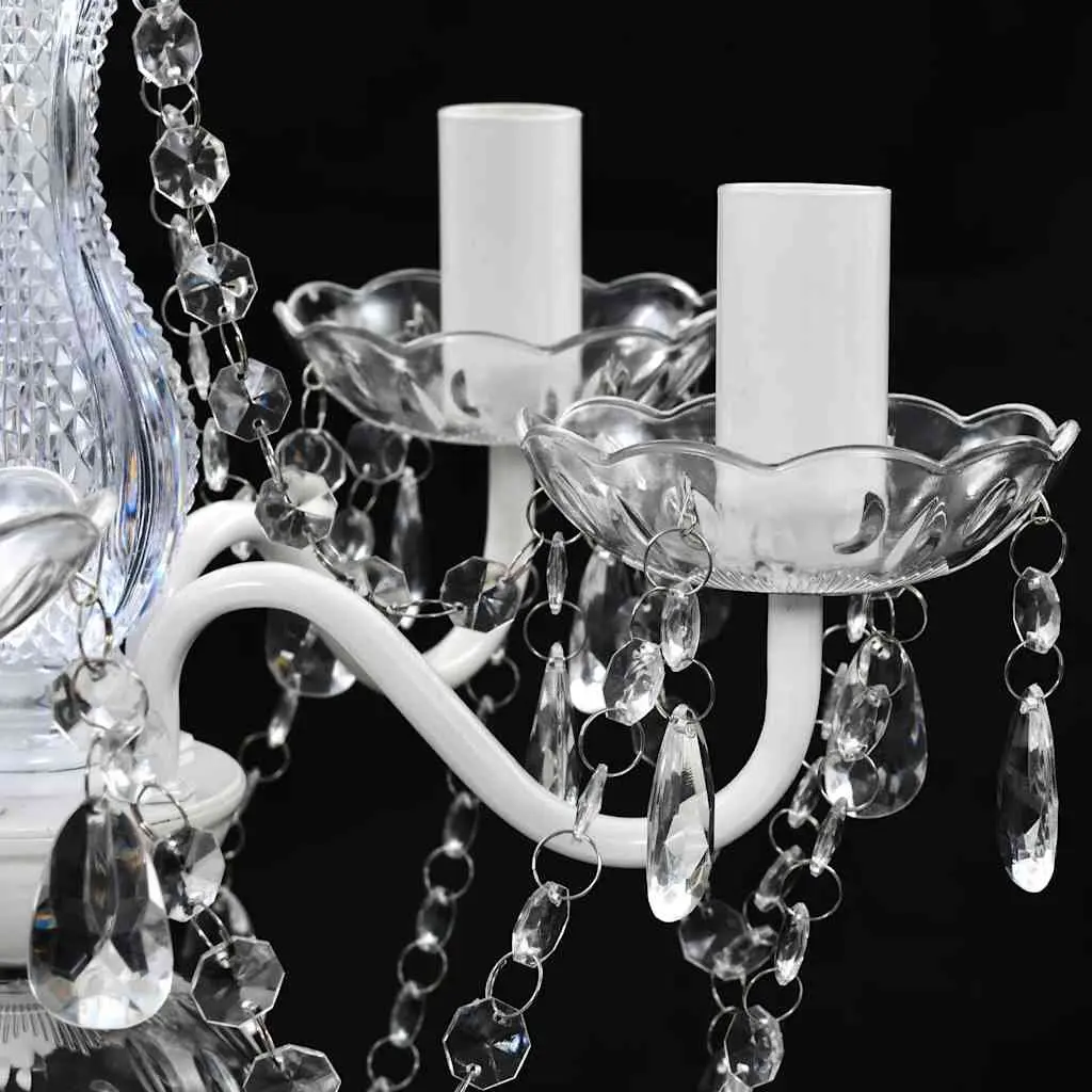 Ceiling Chandelier Living Room Bedroom Dining 5 Bulbs Transparent Crystal Glass