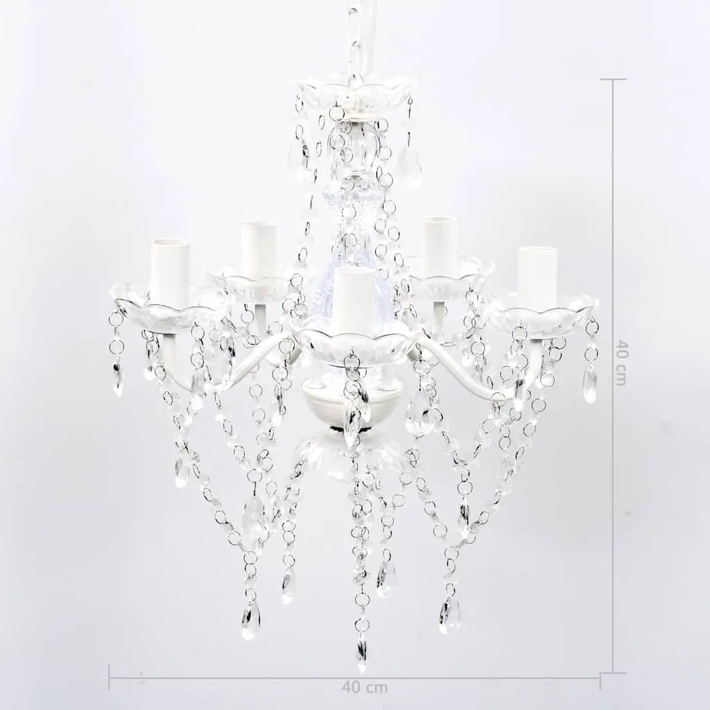 Ceiling Chandelier Living Room Bedroom Dining 5 Bulbs Transparent Crystal Glass