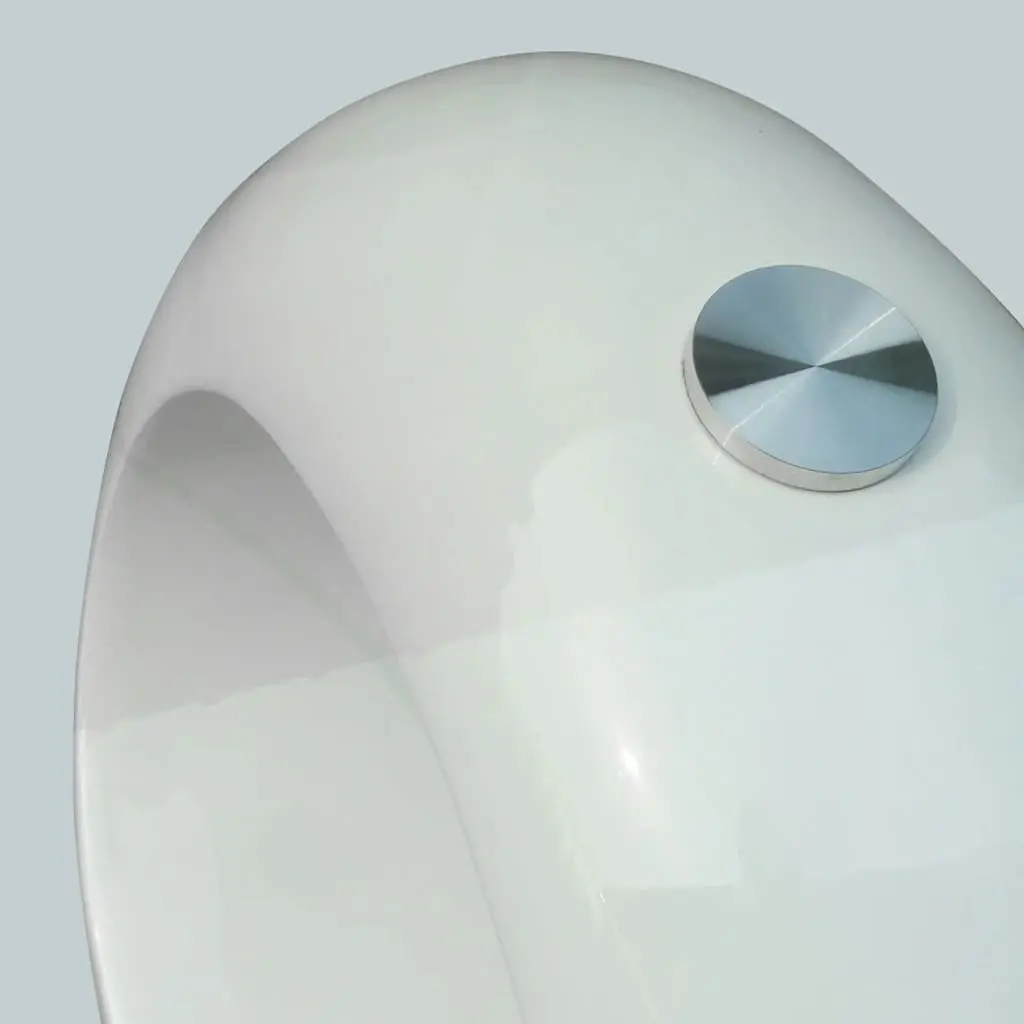 Oval Coffee Table for Living Room Glass Top High Gloss White