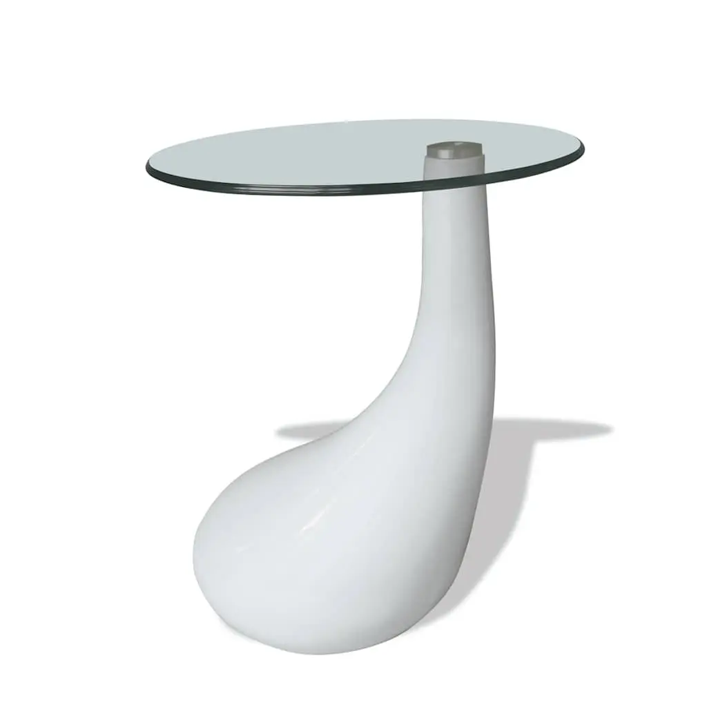 Coffee Table with Tempered Glass and Water-Drop Base