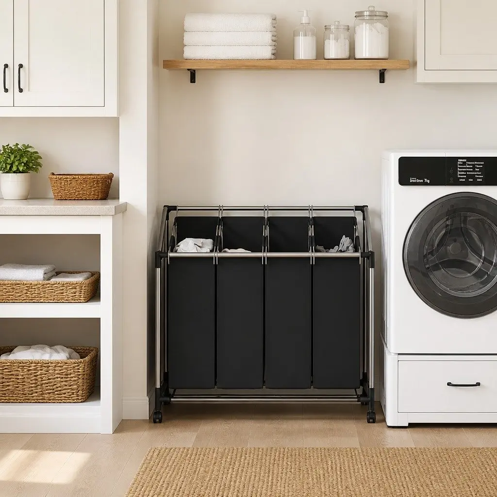 Laundry Sorter for Laundry Room Utility Room with 4 Bags