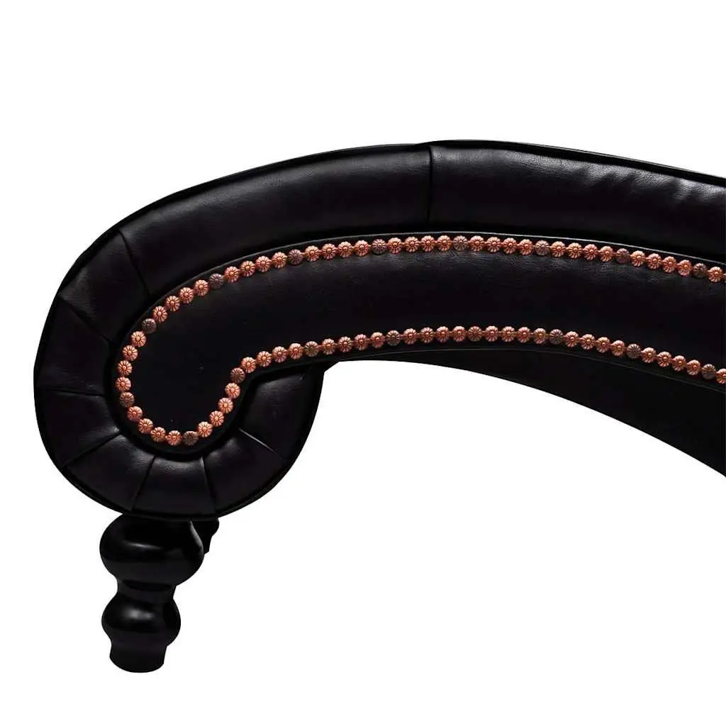 Brown Faux Leather Chaise Lounge