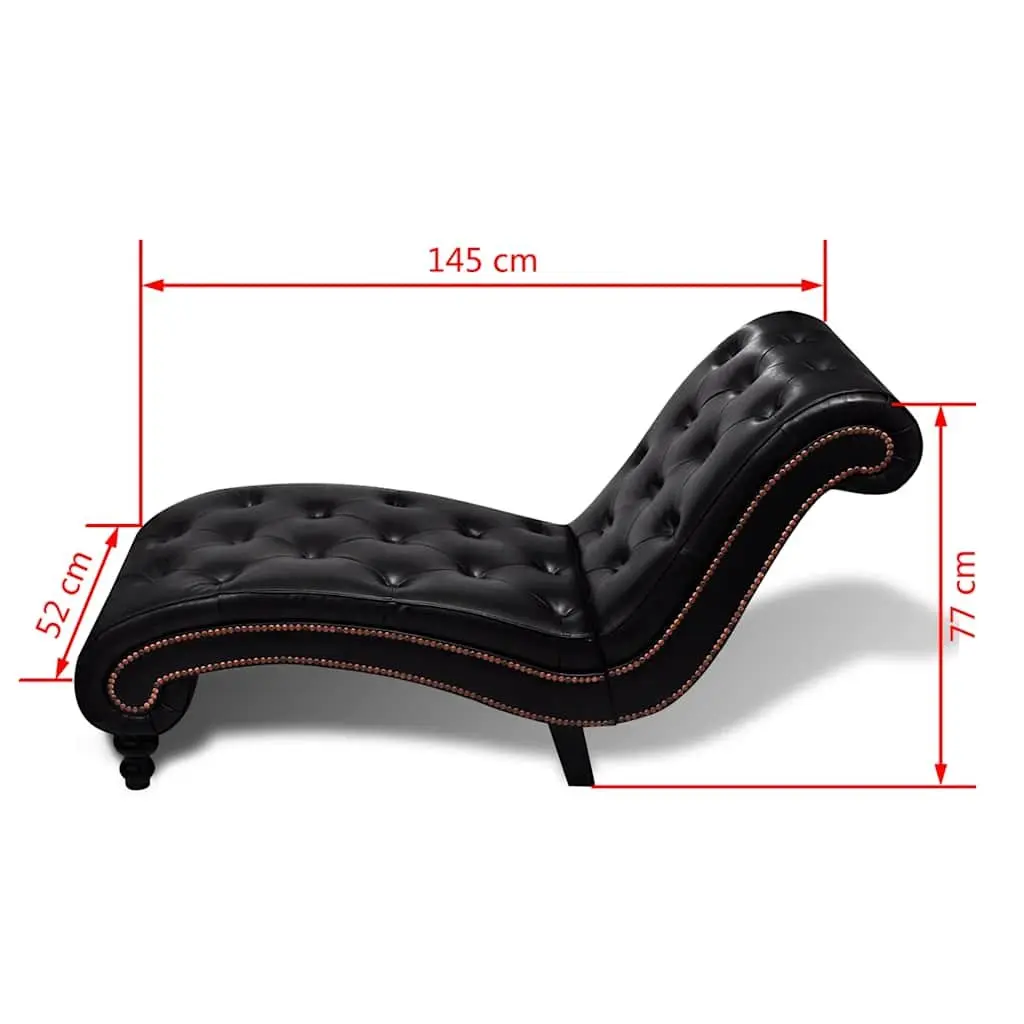 Brown Faux Leather Chaise Lounge